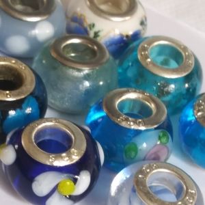 (10) Glass Murano Spacers 925 grommets